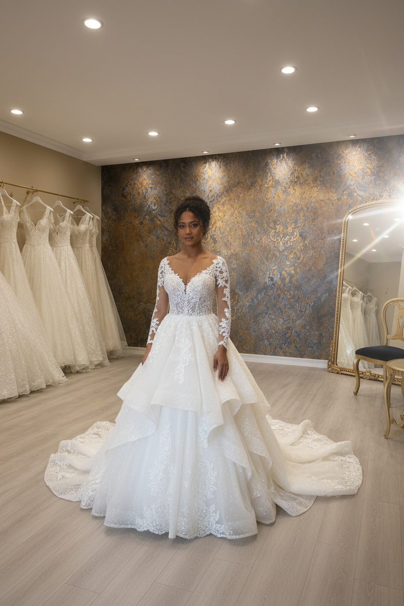 G21-022 Cremeweiß Prinzessinnen-Ballkleid — Hauptansicht im Shop