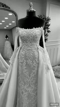 G21-002 Elfenbein A-Linie Brautkleid Hauptansicht Clean Frame