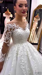 G21-015 Elfenbein A-Linie Brautkleid Hauptansicht Clean Frame