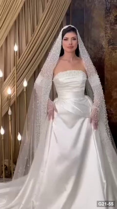 G21-055 Elfenbein Etui Brautkleid Hauptansicht Clean Frame