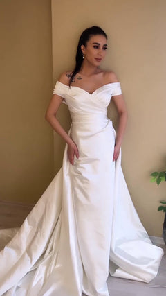G21-109A - Elfenbein Embellished Prinzessinnen-Ballkleid Brautkleid - GELİNLİK21