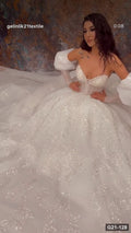 G21-128 Elfenbein Prinzessinnen-Ballkleid Brautkleid Hauptansicht Clean Frame