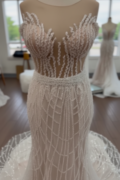 Kristall Cage Meerjungfrau Brautkleid