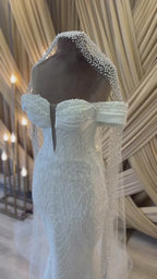 G21-061A - Champagner Spitze Prinzessinnen-Ballkleid Brautkleid