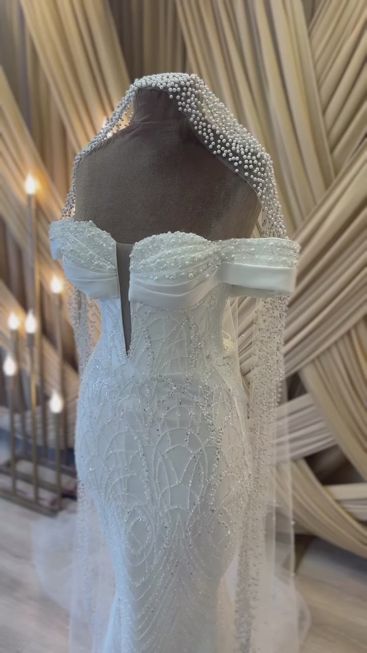 G21-061A - Champagner Spitze Prinzessinnen-Ballkleid Brautkleid