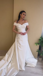 G21-109A - Elfenbein Embellished Prinzessinnen-Ballkleid Brautkleid