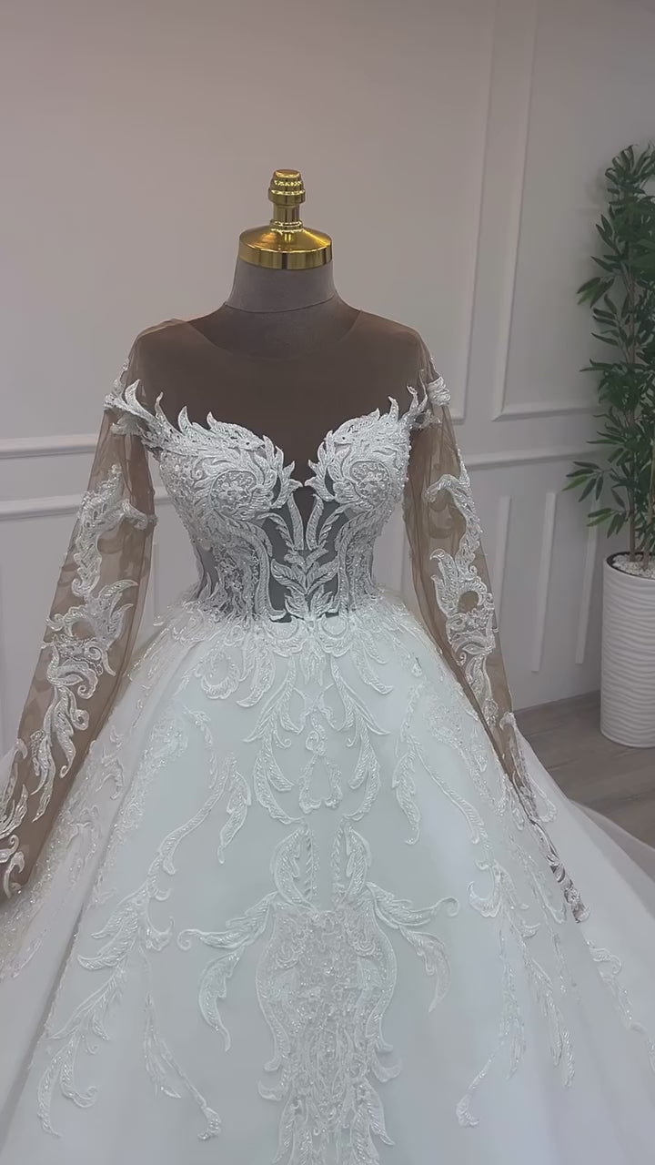 G21-041A - Elfenbein Elegant Prinzessinnen-Ballkleid Brautkleid