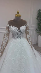 G21-041A - Elfenbein Elegant Prinzessinnen-Ballkleid Brautkleid
