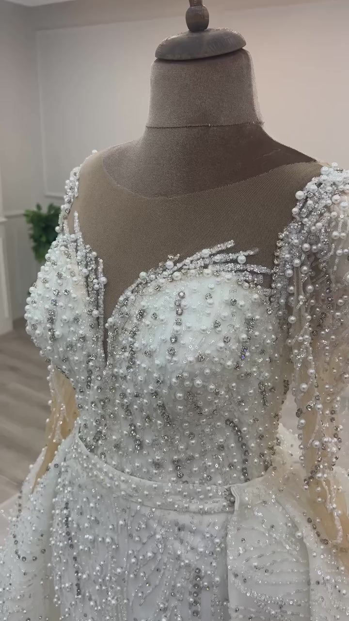 G21-057A - Champagner Elegant Prinzessinnen-Ballkleid Brautkleid
