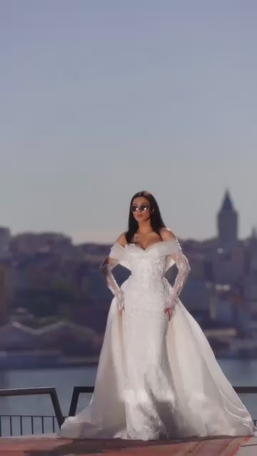 G21-046A - Elfenbein Elegant Prinzessinnen-Ballkleid Brautkleid