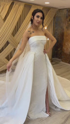 G21-092A - Elfenbein Embellished Prinzessinnen-Ballkleid Brautkleid