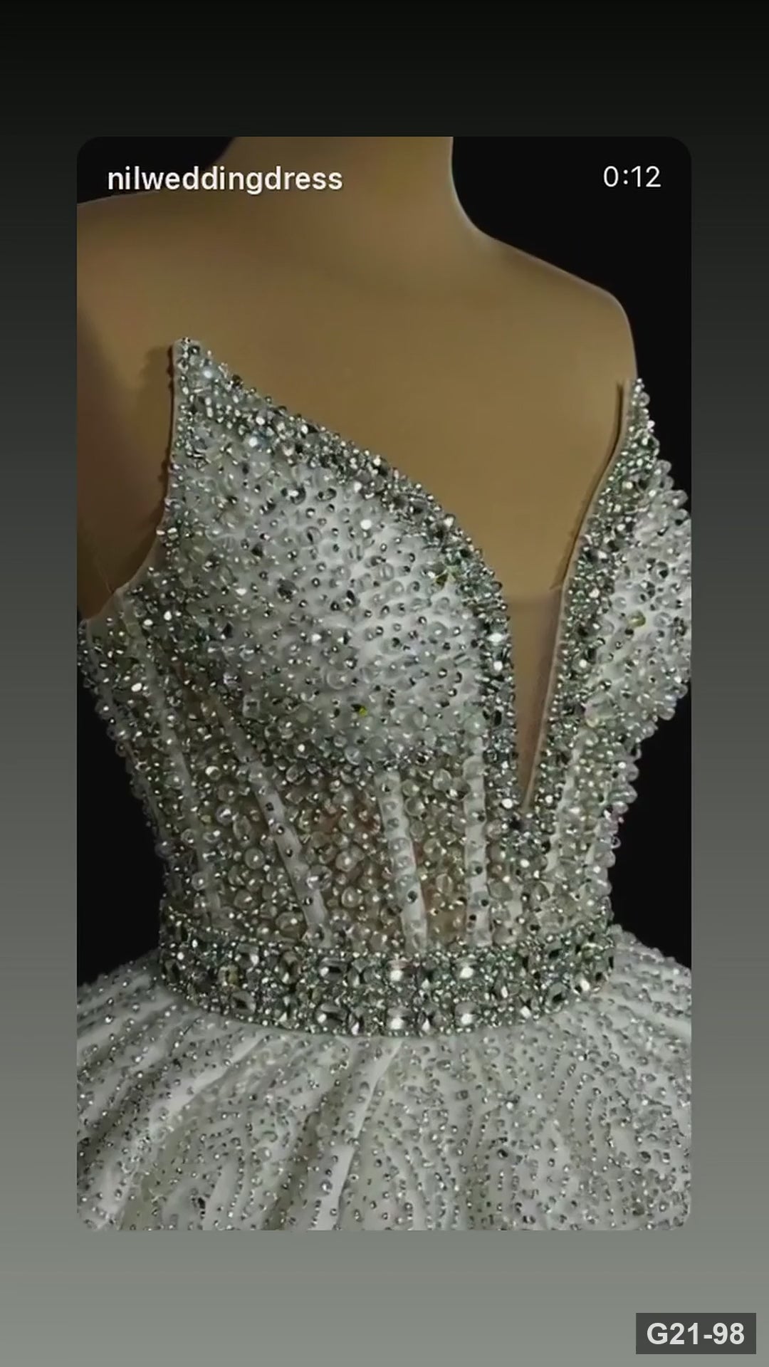G21-098 Elfenbein Ballkleid Spitze Brautkleid und Kapellenschleppe