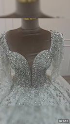 G21-012 Elfenbein Ballkleid Spitze Brautkleid und Kapellenschleppe
