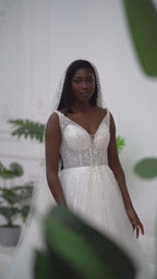 G21-068A - Elfenbein Elegant Prinzessinnen-Ballkleid Brautkleid